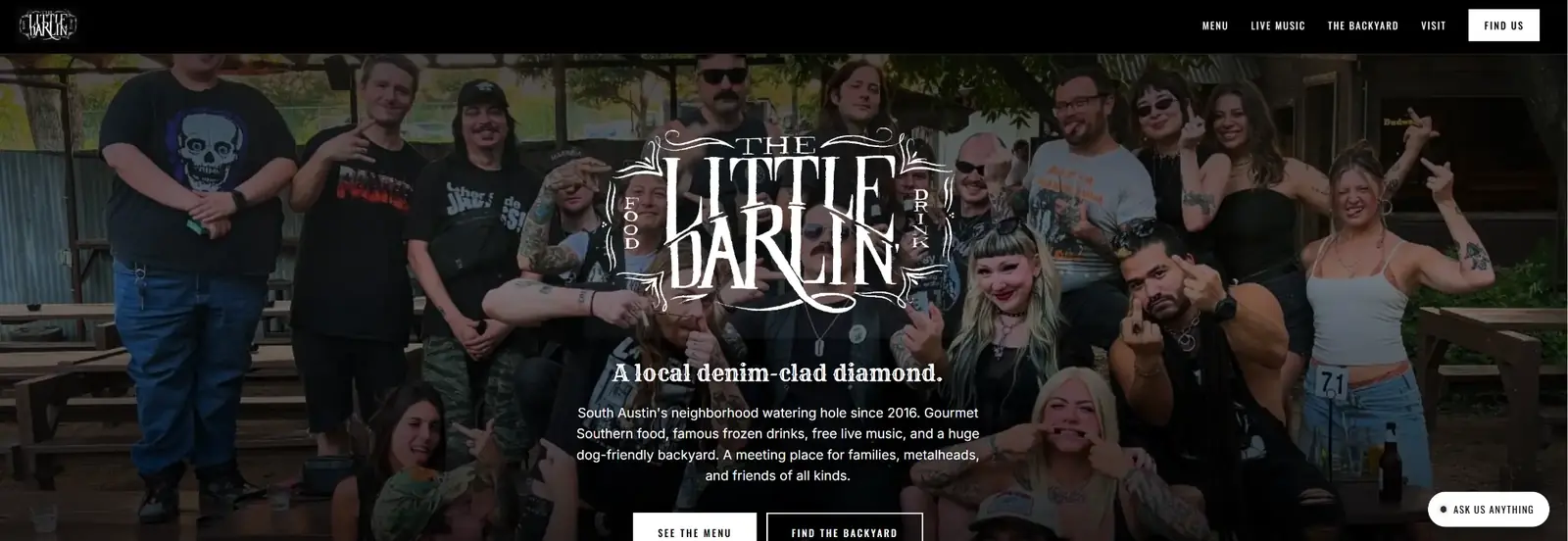 Concept website designed by Nightform Studio for The Little Darlin'