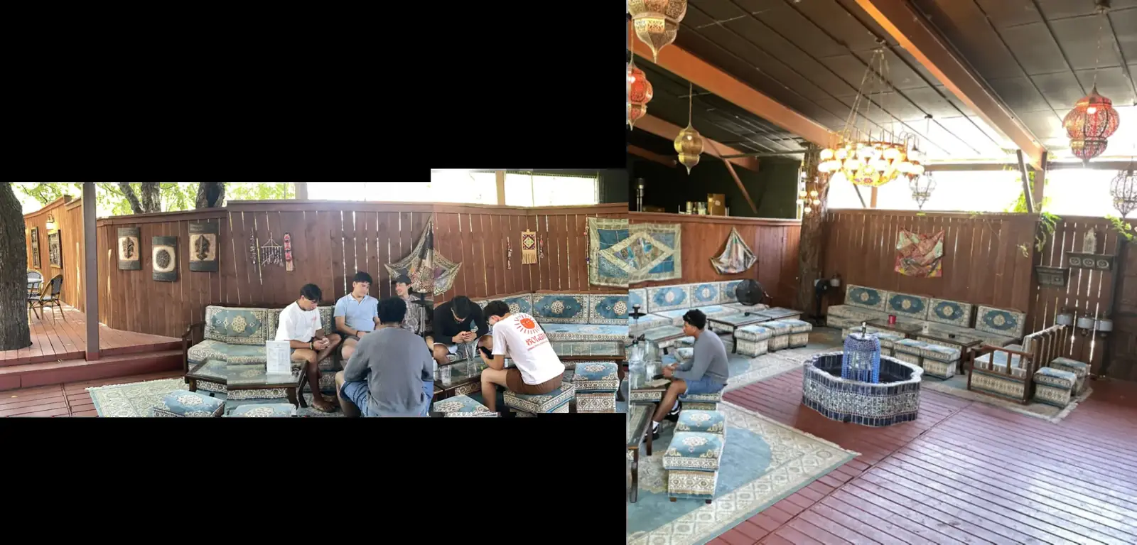 Sip Haus outdoor hookah patio before the redesign